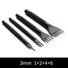 Load image into Gallery viewer, 3/4/5/6mm leather hole punches Spacing tool DIY handmade Leathercraft Lacing Stitching sewing High-grade steel crafted Cutter
