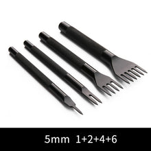 Load image into Gallery viewer, 3/4/5/6mm leather hole punches Spacing tool DIY handmade Leathercraft Lacing Stitching sewing High-grade steel crafted Cutter
