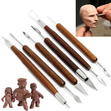 Load image into Gallery viewer, Top 6pcs/set Sharp Clay Sculpting Wax Carving Pottery Tools Shapers Wood Handle Ceramic Pottery Clay Sculpture Carving Tools

