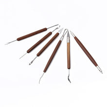Load image into Gallery viewer, Top 6pcs/set Sharp Clay Sculpting Wax Carving Pottery Tools Shapers Wood Handle Ceramic Pottery Clay Sculpture Carving Tools
