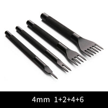 Load image into Gallery viewer, 3/4/5/6mm leather hole punches Spacing tool DIY handmade Leathercraft Lacing Stitching sewing High-grade steel crafted Cutter
