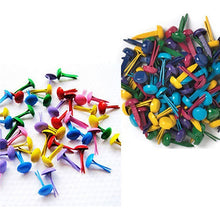 Load image into Gallery viewer, 100Pcs Mixed Color Brads Scrapbooking Card Making Craft DIY Round Mini Iron Brads for Albums Greeting Cards Easy Attached
